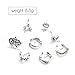 Zealmer Vintage Cuff Earrings Sun Moon Star Fatima Stud Earrings Set Piercing Non Piercing Body Jewelry Ear Cuff Set