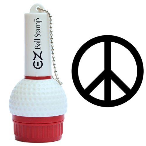 EZBallStamp Golf Ball Stamp Marker (Black Peace Sign)