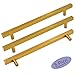 goldenwarm 5Pack Gold Cabinet Pulls Knobs Brass Pulls for Cabinets - LS1212GD192 Gold Cabinet Hardware 7-1/2in Hole Centers 10in Overall Length Brushed Brass Drawer Pulls