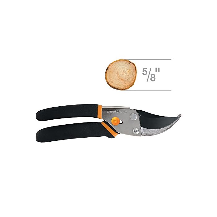 Fiskars 91095935J Steel Pruning Shears Bypass Pruner, 1
