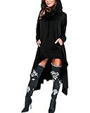 Gikim Women's Plus Size Hoodies Dress With Pockets Loose Fit Pullover Sweatshirt Dress