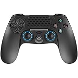 Wireless PS4 Controller, Dual Vibration USB PS4 Wireless Joystick Gamepad with 3.5mm Headphone Jack Remote Game Controller for Play Station 4 PS4/PS3/PC Platform (Black+Blue)