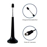 Luxtronic DT101 Digital TV Extendable Antenna - Portable Indoor/Outdoor Aerial for USB TV Tuner/Digital Television/DAB Radio - with Magnetic Base and Extendable Rod