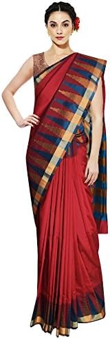 KarigarStreet Silk Saree with the Traditional temple border with Blouse Material - Maroon
