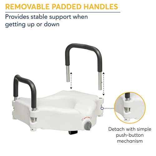 Drive Medical RTL12027RA 2in1 Raised Toilet Seat with Removable