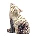 Nelson Creations, LLC 1.5 Inch Wolf Sitting Natural Soapstone Hand-Carved Animal Charm Totem Stone Carving Figurine
