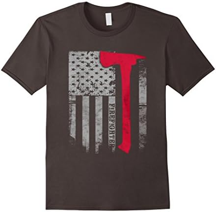 Men's Thin Red Line Firefighter American Flag shirt XL Asphalt