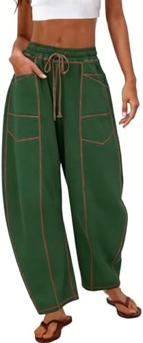 Amazon.com: Aoysky Womens Baggy Barrel Wide Leg Pants Casual