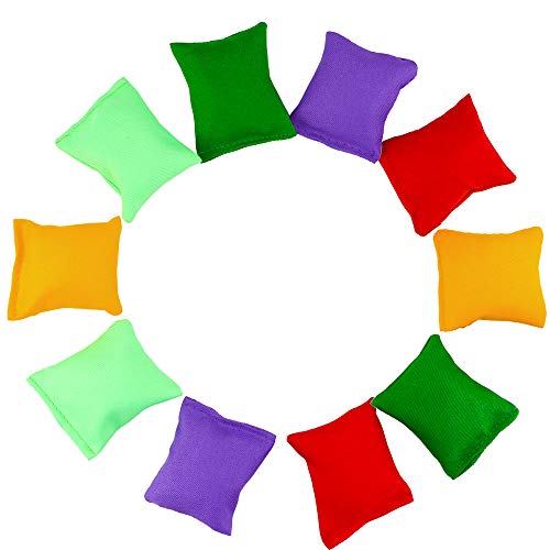 Hslife 20 Pack Colorful Nylon Bean Bags for Bean Bag Toss Game