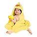 Hooded Towel - Baby Towel with Bonus Washcloth & Rubber Ducky. The Perfect Baby Gift by Squishy Bubs
