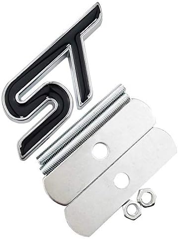Chrome And Black 72mm x 30mm Metal ST Grill Badge Emblem For Focus ST Fiesta ST