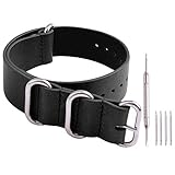 Ritche Black Rubber Silicone Divers Replacement Watch Strap / Band - Fits the Pebble Steel (Sliver Clasp)