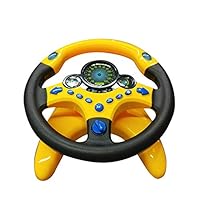 Nuxn Toddlers Steering Wheel Toy Cars Simulated Driving Steering Wheel with Suction Cup Sound Turn and Learn Driver Toy Portable Pretend Play Toy Steering Wheel for Kids