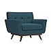 Modway  Engage Mid-Century Modern Upholstered Fabric Accent Arm Lounge Chair Azure