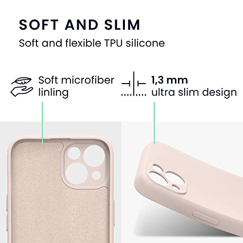 kwmobile Case Compatible with Apple iPhone 13 Case - Protective Slim TPU Cover with Soft Matte Finish - Coconut Swirl