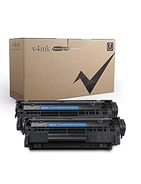 v4ink Q2612 A Cartucho de tóner para impresora HP Laserjet Q2612 A 12 A   Cartucho de tóner HP 1010 1012 1015 1018 1020 1022 1022 N 1022 nw 3015 M1005 M1319 F Printer, Negro