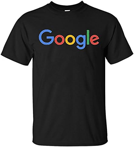 XTOTO Men's Google New Logo Pleated Effect Funny Special Cool T-shirts black M
