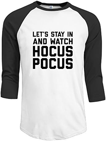 Let's Stay In Watch Hocus Pocus Baseball Cool Men's 3/4 Sleeve T Shirt Tee Shirts