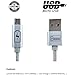 Micro USB Charge & Sync Cable by SPEED CHARGER ZONE | (Silver) | Smart LED Indicator, Incredibly Fast Charging, Tough Durable Construction, LT Warranty!! Length 3.3 Feet (1M)