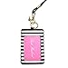Pink Mackerel ID Clip Badge Card Holder with Lanyard and Key Ring - Black & White Stripes