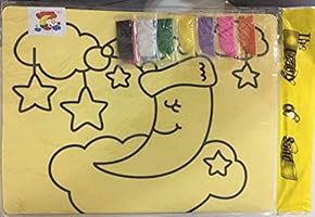 لعبة تعليم الرسم بالرمل الملون و الورق اللاصق للاطفال القمر Amazon Ae