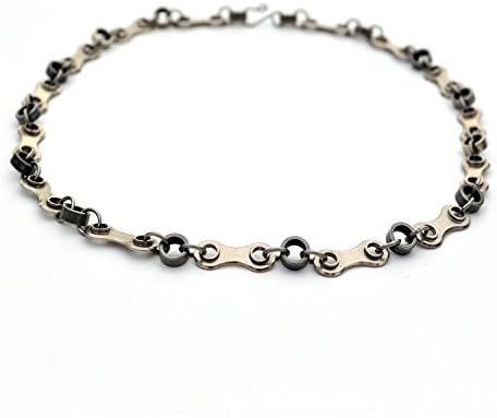 LINKS - Upcycled Bike Chain Necklace with Stainless Steel Jumprings