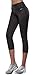Aenlley Women's Activewear Yoga Pants High Rise Slim Fit Tights Cropped Capris Color Black Grey Size L