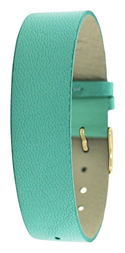 Moog Paris Green Nubuck Leather Bracelet for Women, Velvet Pattern, Pin Clasp, 18mm Band - NU-73G
