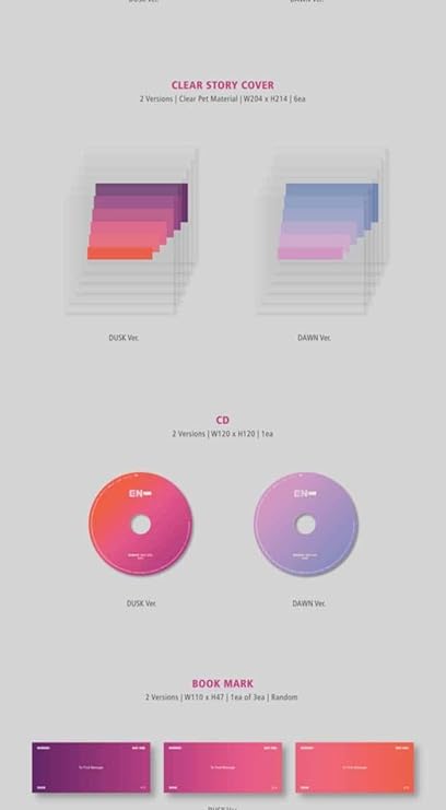 Enhypen Border Day One 1st Mini Album 2 Version Set Cd 136p Photobook Clear Story Cover 1p Bookmark 2p Photocard 1p Postcard Message Photocard Set Tracking Kpop Sealed Home Kitchen Amazon Com