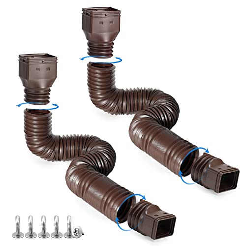 plusgutter Regenwasserablauf, flexibel, Regenwasserablauf, Braun, 2 Stück