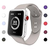 SIRUIBO Band for Apple Watch 38mm, Soft Silicone Sport Strap Replacement Bracelet Wristband for Apple Watch Series 3, Series 2, Series 1, Nike+, Edition, Pebble M/L Size