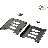 Pasow 2 Pack 2.5" to 3.5" SSD HDD Hard Disk Drive Bays Holder Metal Mounting Bracket Adapter for PC (Bracket)