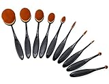 VIVII 10-Piece Professional Oval Toothbrush Makeup Brush Set with Box