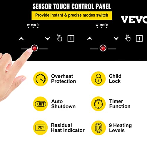 VEVOR Builtin Induction Electric Stove Top 12 Inch,2 Burners Electric