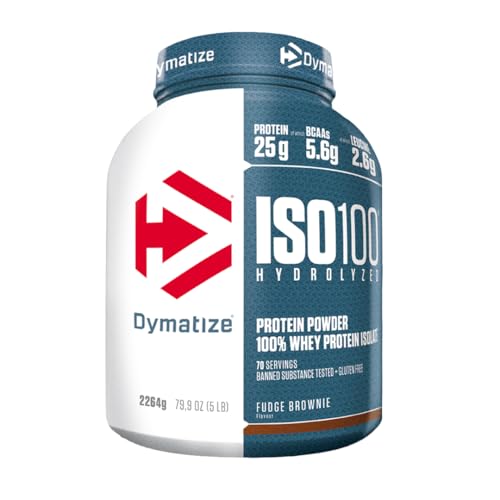 Dymatize ISO 100 Hydrolyzed Fudge Brownie 2264g - Whey Protein Hydrolysat + Isolat Pulver