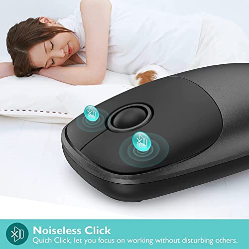 Wireless Mouse for Laptop, 2 in 1 Silent Mouse 2.4G Portable Optical Computer Mouse with USB & Type-C Receiver, 1600 DPI for Mac, iPad Phone,iMac, 2012 & Newer Mac Devices (Grey)