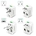 HCMAOE Universal Travel Adapter 220V to 110V Voltage Converter with 6A 4 Port USB Charging and All-in-one International Power Adapter - [Use for USA Appliances Overseas in UK, EU, AU, Asia Covers 150+