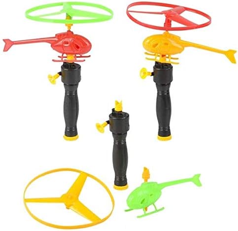 12 Pack- Rip Cord Flying Helicopter Set 