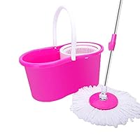strylin Spin Mop Bucket System, 360 Spinning Easy Floor Mop Floor Cleaning System ith Extended Length Adjustable Handle Wet or Dry Usage on Hardwood Tile