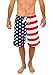 UZZI Mens Patriotic USA American Flag Swim Trunks (Medium)