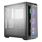 Cooler Master MasterBox MB530P ATX Mid-Tower w/ 3 Tempered Glass Panel, Front Side Mesh Intakes & 3X 120mm Addressable RGB Fans w/ARGB Controller