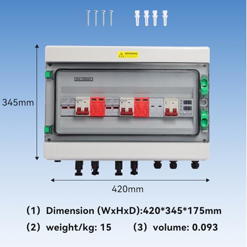 PVC Surge Protector, DC500V2-2-2+AC230V1-1, Solar Connection Box, Flash Protection, DC Separation Switch, PV System, 2 String 2DC+1AC, DC Combiner Box, Switch