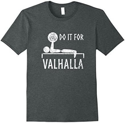Mens Do it for Valhalla Gym T-Shirt Large Dark Heather