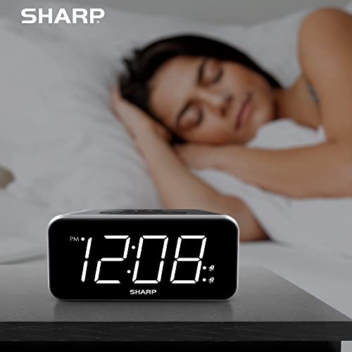 Sharp Alarm Clock Jumbo Easy to Read Display 3 Step Dimmer Control
