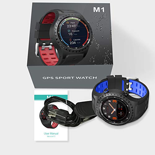 SMA-M1 GPS Sport Smart Watch Activity Tracker Fitness Watches for Men Heart Rate Monitor Smart Watch Sleep Monitoring Smartwatch for Android and iOS (Blue)