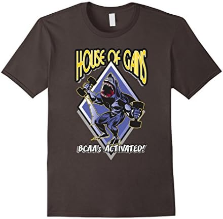 Mens BCAA's Activated! Pumped Shark Muscle Gym Workout T-Shirt Large Asphalt