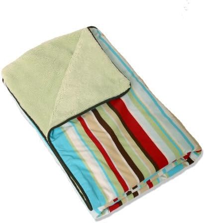 Caden Lane Classic Collection Stripe Piped Blanket, Red