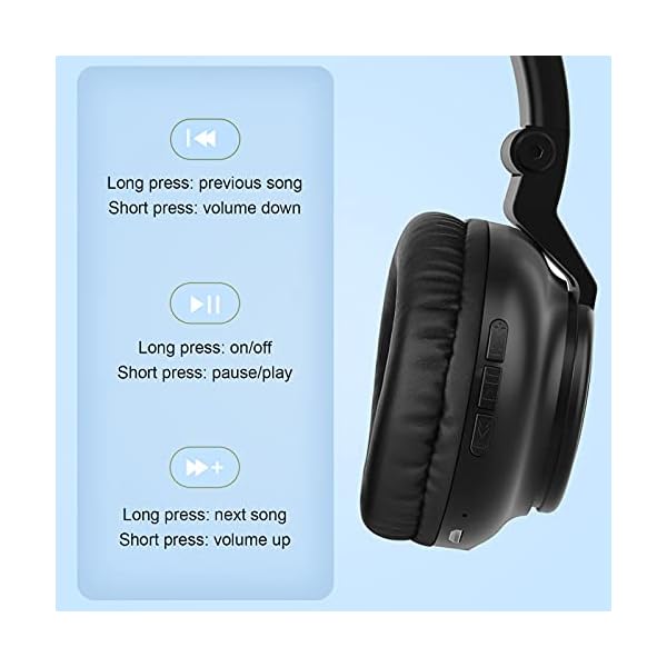 Kids-Headphones-Wireless-Light-Up-Cat-Ear-Bluetooth-Headphones-Over-Ear-Childrens-Foldable-Headphones-wMicrophone-for-Amazon-Fire-TabletLaptopiPad-Black JYPS Kids Headphones Wireless Light Up Cat Ear Bluetooth Headphones Over Ear Childrens Foldable Headphones w/Microphone…