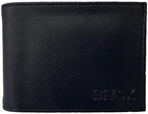 BIYOX Genuine Leather Slim Stylish RFID Blocking Men Wallet. (Panter Black)