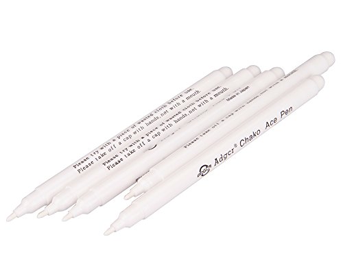 Air Erasable Fabric Marking Pen Disappearing Ink Makring Pen Fabric Marker Water Soluble Ink for Embroidery Cross Stitch Handicarft Needlework Quilting Tracing and Stitching, White Ink, Pack of 12